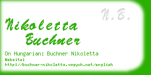 nikoletta buchner business card